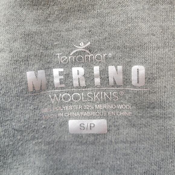 Terramar Woolskins Merino Blend 1/2 Zip Pullover Black Snowflake Size Small - Picture 4 of 7